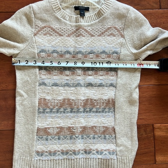 J Crew Jacquard Stitch Fair Isle Pullover Sweater Size XXS 100% Wool - Picture 5 of 7